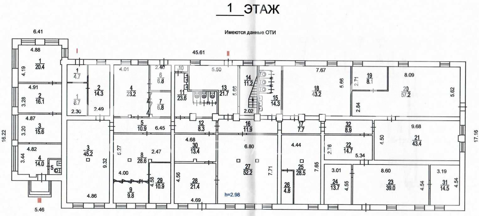 Планировка офиса 1502 м², 1 этаж, Административное здание «Юных Ленинцев ул., 25»